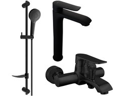 Mexen Pecos DF05 Badewannen-Set, schwarz - 72713DF05-70