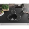 Mexen Kevin fregadero de granito de 1 seno con escurridor y grifo de cocina Aster, negro - 6517-77-73450-07