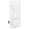 Mexen Cube thermostatic bathtub-shower mixer 3-way, white - 77503-20