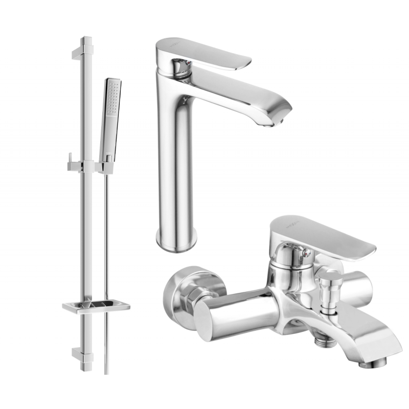 Mexen Pecos DQ72 conjunto de bañera, cromo - 72713DQ72-00