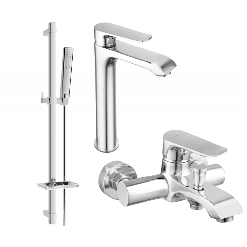 Mexen Pecos DQ72 ensemble pour baignoire, chrome - 72713DQ72-00