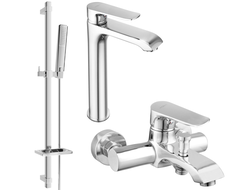 Mexen Pecos DQ72 conjunto de bañera, cromo - 72713DQ72-00