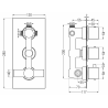 Batterie de bain-douche thermostatique Mexen Cube 3 sorties, dorée - 77503-50