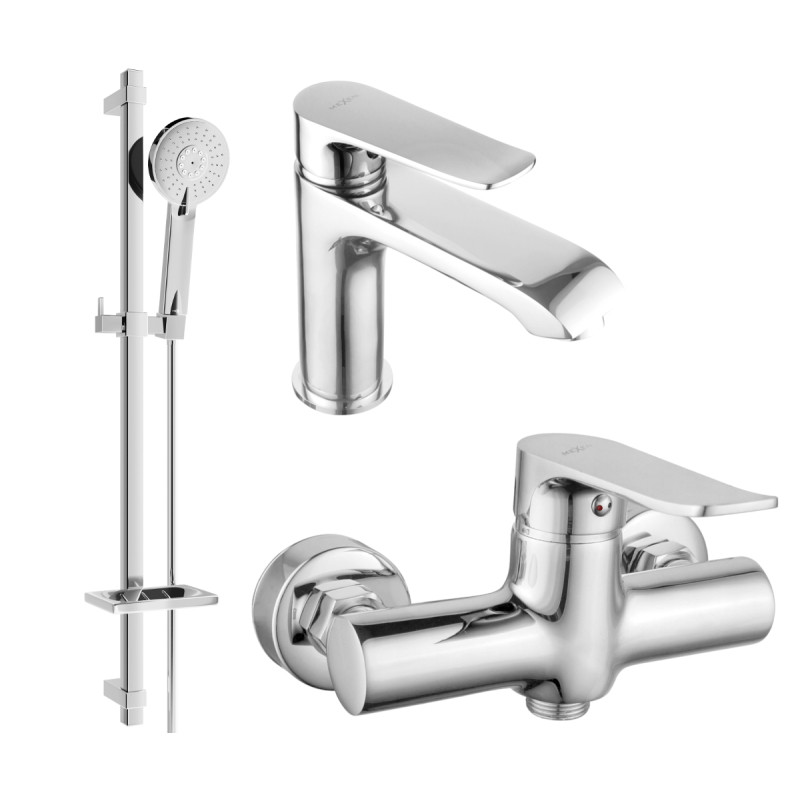 Mexen Pecos DQ40 tuš set, krom - 72704DQ40-00