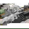 Mexen Leo granieten spoelbak 1-komerig met afdruiprek en keukenkraan Flora, zwart/zilveren metallic - 6501-73-670401-00