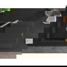 Mexen Leo Granitspüle 1-Becken mit Abtropffläche und Küchenarmatur Flora, schwarz/silberner Metallic - 6501-73-670401-00