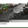 Mexen Leo Granitspüle 1-beckig mit Abtropffläche und Küchenarmatur Flora, schwarz/silber metallic - 6501-73-670401-07-B