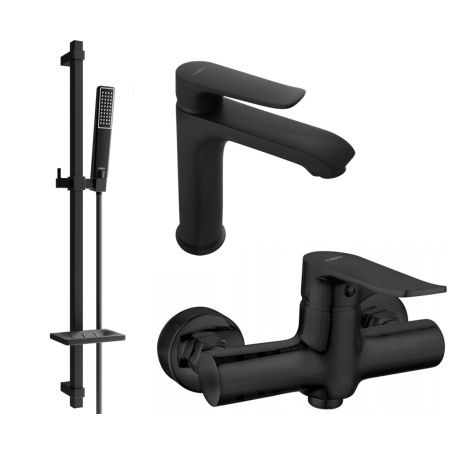Mexen Pecos DQ72 Douche Set, zwart - 72704DQ72-70
