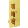 Batterie de bain-douche thermostatique Mexen Cube 3 sorties, dorée - 77503-50