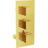 Mexen Cube 3-way gold bathtub and shower thermostat mixer tap - 77503-50