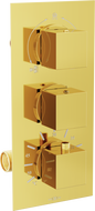 Mexen Cube misturadora termostática de banheira-duche de 3 saídas, dourada - 77503-50