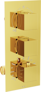 Mexen Cube termostaatiline vanni-duši segisti, 3-väljundit, kuldne - 77503-50