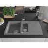 Mexen Matias Granite Sink 1.5 Bowl with Drainer and Flora Kitchen Tap, Grey - 6502-71-670401-07