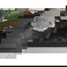 Mexen Matias Granitspüle 1,5-Becken mit Abtropffläche und Küchenarmatur Flora, schwarz/silber - 6502-73-670401-07-B