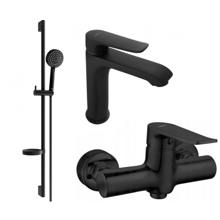 Mexen Pecos DS75 Duschset, schwarz - 72704DS75-70