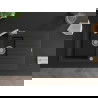 Mexen Matias fregadero de granito de 1,5 senos con escurridor y grifo de cocina Flora, negro - 6502-77-670401-00