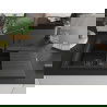 Mexen Matias Granitspüle 1,5-fach mit Abtropffläche und Küchenarmatur Flora, schwarz - 6502-77-670401-70-B