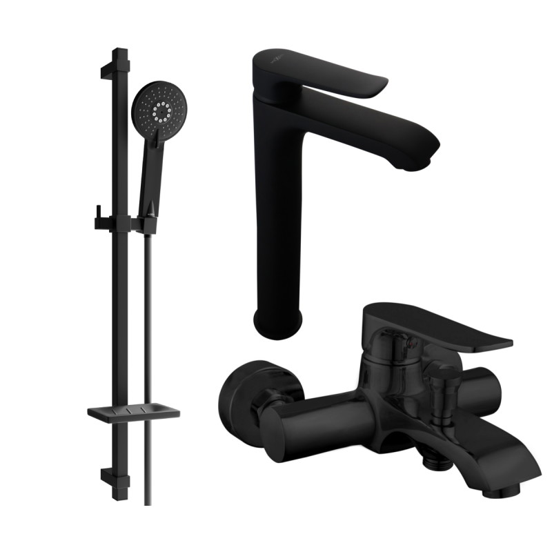 Mexen Pecos DQ40 vannikomplekt, must - 72713DQ40-70