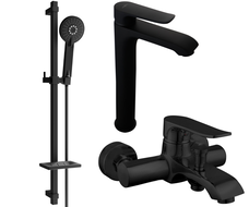 Mexen Pecos DQ40 badkarset, svart - 72713DQ40-70