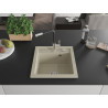 Mexen Vito fregadero de granito de 1 compartimento con grifo de cocina Flora, beige - 6503-69-670401-07