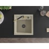 Mexen Vito 1-bowl granite kitchen sink with Flora kitchen tap, beige - 6503-69-670401-57-B