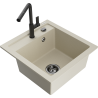 Mexen Vito fregadero de granito de 1 cubeta con grifo de cocina Flora, beige - 6503-69-670401-70-B