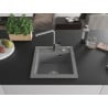 Mexen Vito fregadero de granito de 1 seno con grifo de cocina Flora, gris - 6503-71-670401-06