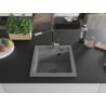 Mexen Vito Granitspüle 1-Becken mit Küchenarmatur Flora, Grau - 6503-71-670401-07-B