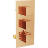 Mexen Cube grifo termostático de bañera-ducha de 3 salidas oro rosa - 77503-60