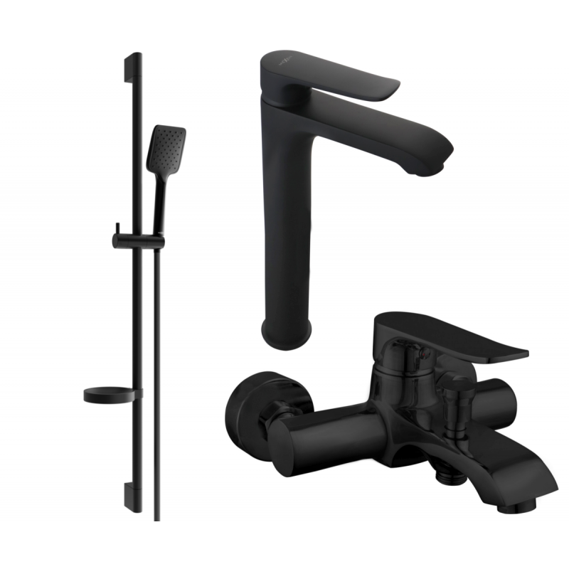 Mexen Pecos DS62 conjunto de banheira, preto - 72713DS62-70