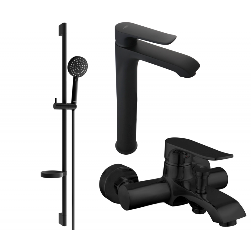 Mexen Pecos DS75 Badewanne Set, schwarz - 72713DS75-70