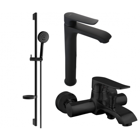 Mexen Pecos DS75 Badewannenset, schwarz - 72713DS75-70