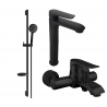 Mexen Pecos DS75 Bath Set, Black - 72713DS75-70