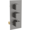 Mexen Cube thermostatische Bad-Duscharmatur mit 3 Ausgängen, Graphit - 77503-66