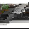 Mexen Mario Granitspüle, 2-beckig mit Küchenarmatur Flora, schwarz/silber metallic - 6504-73-670401-70-B