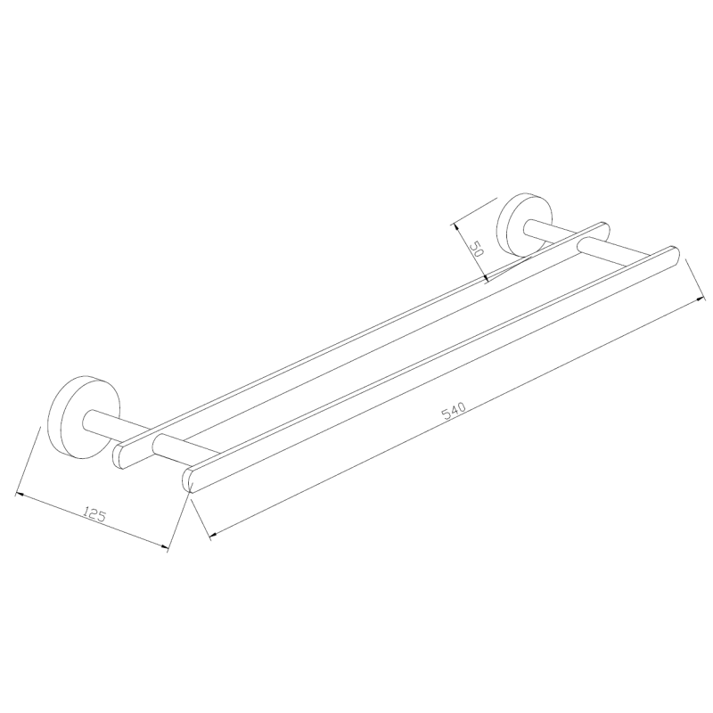 Mexen Loft double towel rail, black - 7012625-70