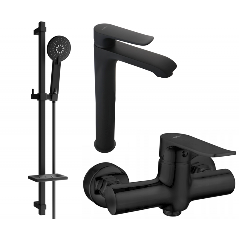 Mexen Pecos DQ40 Duschset, schwarz - 72714DQ40-70