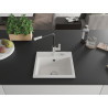 Mexen Milo fregadero de granito de 1 compartimento con grifo de cocina Flora, blanco - 6505-20-670401-07