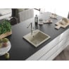 Mexen Milo évier de cuisine en granit 1 bac avec robinet de cuisine Flora, beige - 6505-69-670401-00