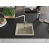 Mexen Milo fregadero de granito de 1 seno con grifo de cocina Flora, beige - 6505-69-670401-09