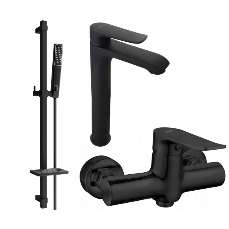 Mexen Pecos DQ72 duschset, svart - 72714DQ72-70