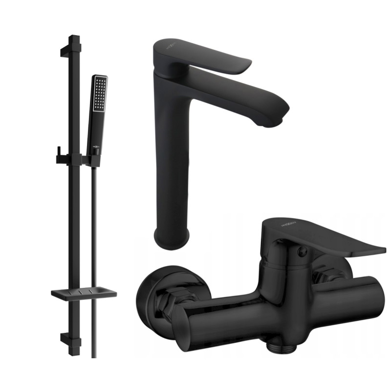 Mexen Pecos DQ72 tuš set, crni - 72714DQ72-70