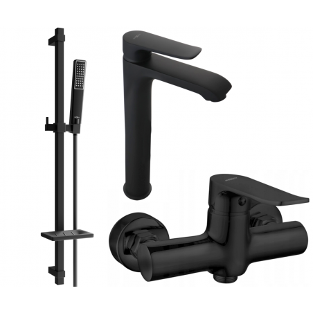 Mexen Pecos DQ72 conjunto de duche, preto - 72714DQ72-70