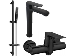 Mexen Pecos DQ72 Duschset, schwarz - 72714DQ72-70