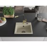 Mexen Milo 1-bowl Granite Sink with Flora Kitchen Tap, Beige - 6505-69-670401-57-B
