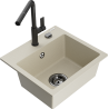 Mexen Milo Granitspüle 1-Becken mit Küchenarmatur Flora, beige - 6505-69-670401-70-B