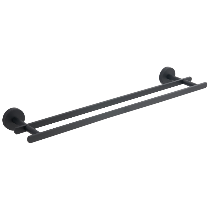 Mexen Loft cabide duplo para toalhas, preto - 7012625-70