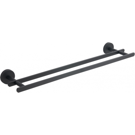 Mexen Loft doble toallero, negro - 7012625-70