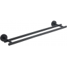 Mexen Loft doble toallero, negro - 7012625-70