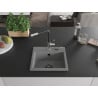 Mexen Milo 1-bowl granite kitchen sink with Flora kitchen tap, grey - 6505-71-670401-07-B